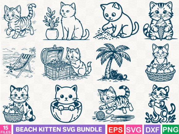 Beach Kitten SVG Bundle