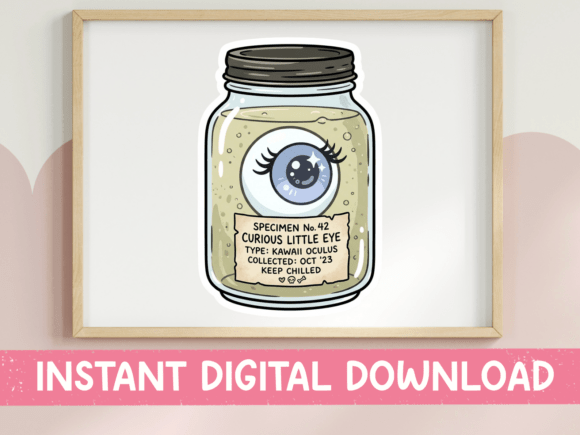 Curious Little Eye Specimen Jar SVG