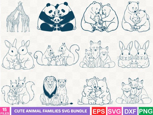 Cute Animal Families SVG Bundle