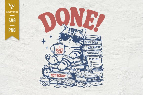 Done I’m Done Funny Cat SVG PNG
