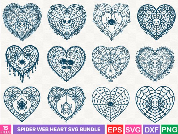 Gothic Spider Heart SVG Bundle