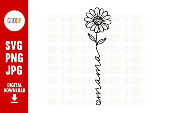 Mama Daisy Flower Line Art SVG