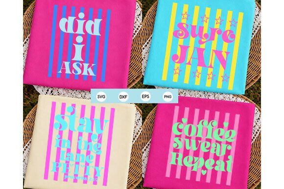 Striped Sarcastic PNG SVG Bundle