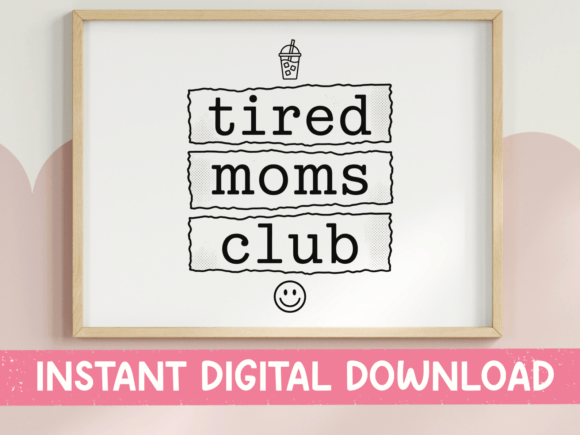 Tired Moms Club SVG PNG Typewriter Style