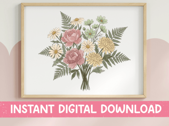 Watercolor Bouquet SVG PNG Soft Floral