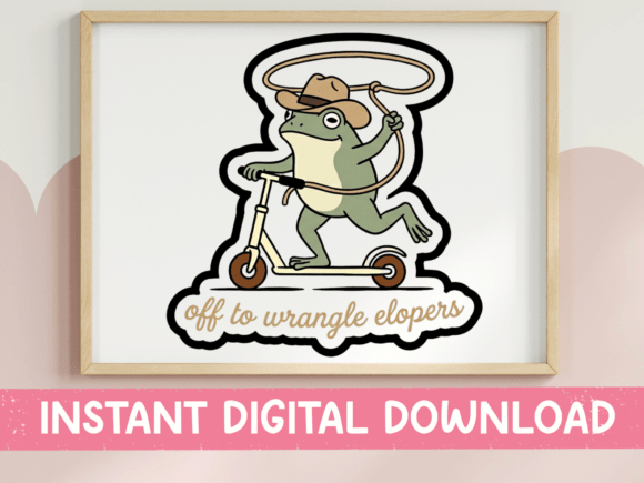 Wrangle Elopers Cowboy Frog Scooter SVG